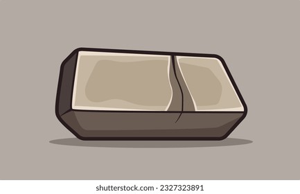 Stone. Vector cartoon illustration. Clipart isolated on a gray background.