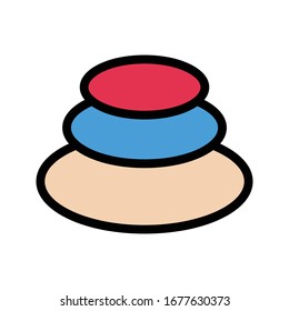 stone vector flat color icon 