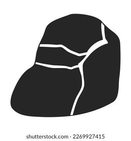 Icono vectorial de piedra.Icono vector negro aislado en piedra de fondo blanco.