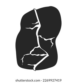 Icono vectorial de piedra.Icono vector negro aislado en piedra de fondo blanco.