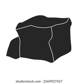 Stone vector icon.Black vector icon isolated on white background stone.