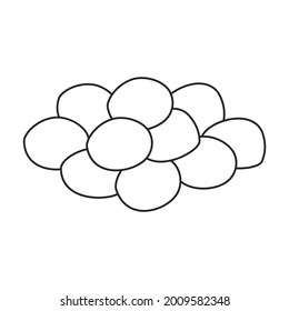 Icono de vector de piedra.Icono de vector de contorno aislado en piedra de fondo blanco.