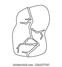 Steinvektorsymbol.Umrisslinie Vektorsymbol einzeln auf weißem Hintergrund.