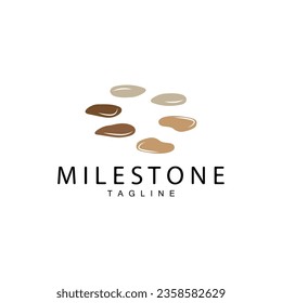 Logotipo vectorial de piedra, Ilustración de símbolo de la plantilla de vectores de balanza de diseño de piedra