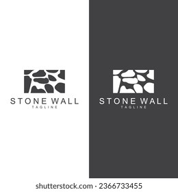 Stone Vector Logo, Stone Design Balance Milestone Vector Templet Symbol Illustration