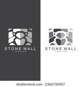 Stone Vector Logo, Stone Design Balance Milestone Vector Templet Symbol Illustration