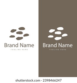 Logotipo vectorial de piedra, Ilustración de símbolo de la plantilla de vectores de balanza de diseño de piedra