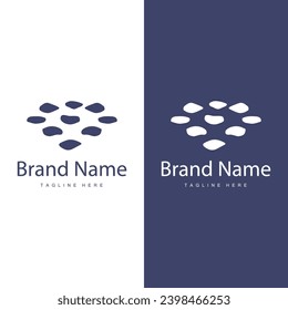 Logotipo vectorial de piedra, Ilustración de símbolo de la plantilla de vectores de balanza de diseño de piedra