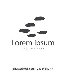 Logotipo vectorial de piedra, Ilustración de símbolo de la plantilla de vectores de balanza de diseño de piedra