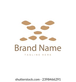Logotipo vectorial de piedra, Ilustración de símbolo de la plantilla de vectores de balanza de diseño de piedra
