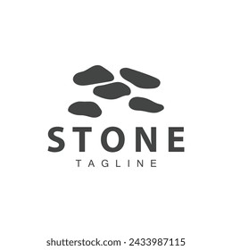 Logotipo de vector de piedra, ilustración de símbolo de plantilla de vector de balance de diseño de piedra