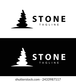 Stone Vector Logo, Stone Design Balance Milestone Vector Templet Symbol Illustration