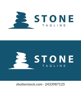 Stone Vector Logo, Stone Design Balance Milestone Vector Templet Symbol Illustration