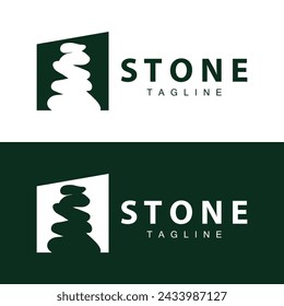 Stone Vector Logo, Stone Design Balance Milestone Vector Templet Symbol Illustration