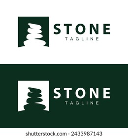 Stone Vector Logo, Stone Design Balance Milestone Vector Templet Symbol Illustration