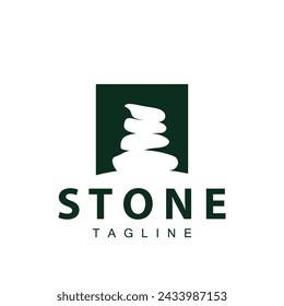 Stone Vector Logo, Stone Design Balance Milestone Vector Templet Symbol Illustration