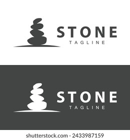 Stone Vector Logo, Stone Design Balance Milestone Vector Templet Symbol Illustration