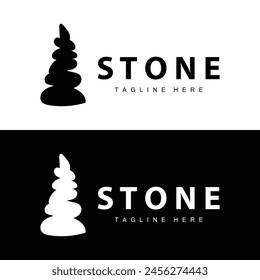 Stone Vector Logo, Stone Design Balance Milestone Vector Templet Symbol Illustration