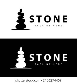 Stone Vector Logo, Stone Design Balance Milestone Vector Templet Symbol Illustration