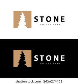 Stone Vector Logo, Stone Design Balance Milestone Vector Templet Symbol Illustration