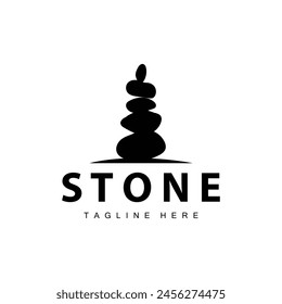 Stone Vector Logo, Stone Design Balance Milestone Vector Templet Symbol Illustration