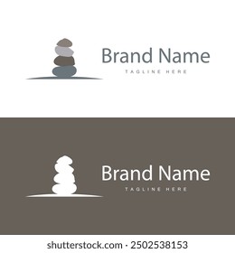 Stone Vector Logo, Stone Design Balance Milestone Vector Templet Symbol Illustration