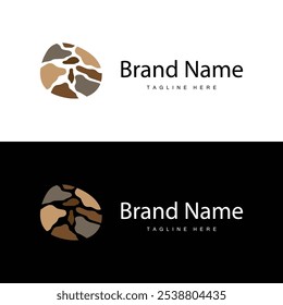 Logotipo de Vector de piedra, diseño de piedra Balance Milestone Vector Templet Symbol Illustration