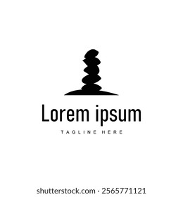 Stone Vector Logo, Stone Design Balance Milestone Vector Templet Symbol Illustration
