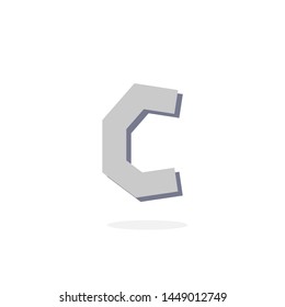 Stone Vector Logo Letter C. C Rock Stone Letter Design Vector