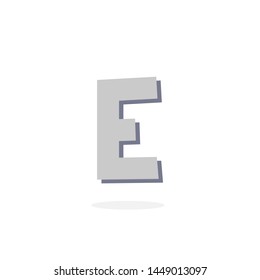 Stone Vector Logo Letter E. E Rock Stone Letter Design Vector