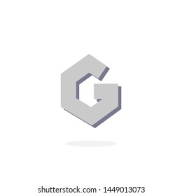 Stone Vector Logo Letter G. G Rock Stone Letter Design Vector