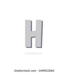 Stone Vector Logo Letter H. H Rock Stone Letter Design Vector