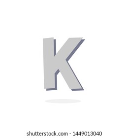 Stone Vector Logo Letter K. K Rock Stone Letter Design Vector