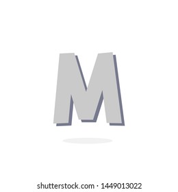 Stone Vector Logo Letter M. M Rock Stone Letter Design Vector