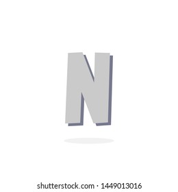 Stone Vector Logo Letter N. N Rock Stone Letter Design Vector