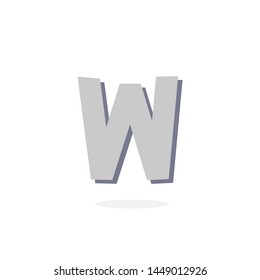 Stone Vector Logo Letter W. W Rock Stone Letter Design Vector