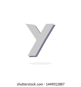 Stone Vector Logo Letter Y. Y Rock Stone Letter Design Vector