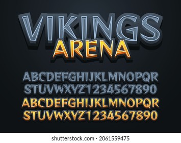 stone viking arena editable text effect perfect for rpg medieval game logo title