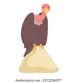 Stone vulture icon cartoon vector. Bird mascot. Griffon feather