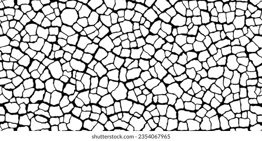 Stone wall, black and white background, vector design