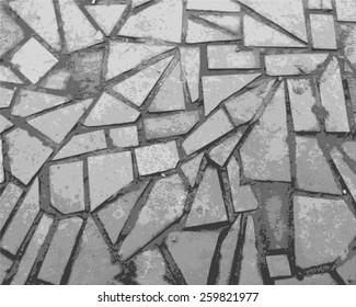 Stone wall in black and white close-up performed