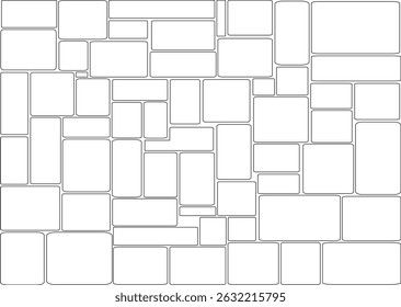 Stone Wall or Brick Excellent for backgrounds, designs with an architectural theme, and imagin The simple and clean outline style makes it easy to customize and integrate into various design projects.