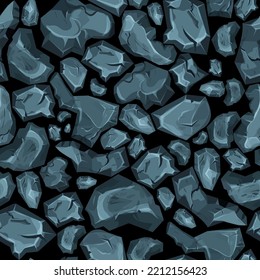 Muro de piedra de ladrillos, roca, fondo de juego en estilo de dibujos animados, superficie texturada sin fisuras. Material de ui para juegos, carreteras o suelos