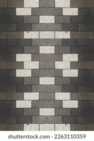 Stone wall from bricks, rock, game background in cartoon style, seamless textured surface. Ui game asset, Road or floor material, Stone floor background vector, Seamless pattern vector stone floor.