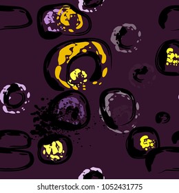 Stone wall. circle dabs, smear smudges and stains. Splash brush strokes daubs, watercolor blots and blotches. Abstract vector brush hand drawn background.