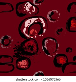 Stone wall. circle dabs, smear smudges and stains. Splash brush strokes daubs, watercolor blots and blotches. Abstract vector brush hand drawn background.