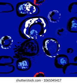 Stone wall. circle dabs, smear smudges and stains. Splash brush strokes daubs, watercolor blots and blotches. Abstract vector brush hand drawn background.