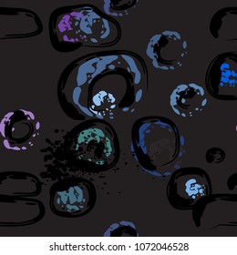 Stone wall. circle dabs, smear smudges and stains. Splash brush strokes daubs, watercolor blots and blotches. Abstract vector brush hand drawn background.