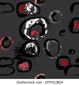 Stone wall.  circle dabs, smear smudges and stains. Splash brush strokes daubs, watercolor blots and blotches. Abstract vector brush hand drawn background.