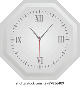 Stone wall clock. vector illustration